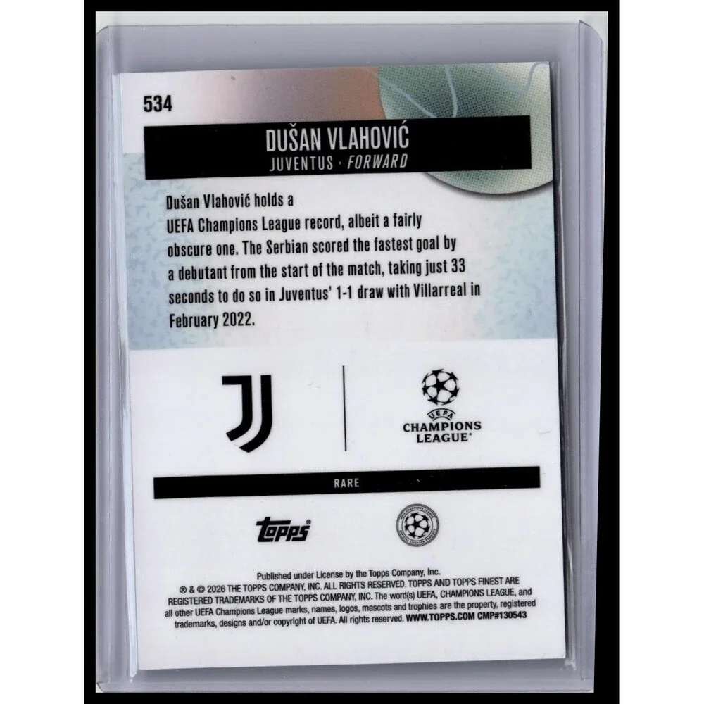 2025-26 Finest Dušan Vlahović Juve Checkerboard Refractor #534